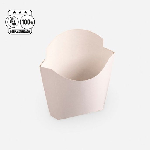 [PT88888-0121-01-01 (Ex 0103)] Estuche Papas Fritas - Cartulina Liner y Triplex (Mediana, Blanco)