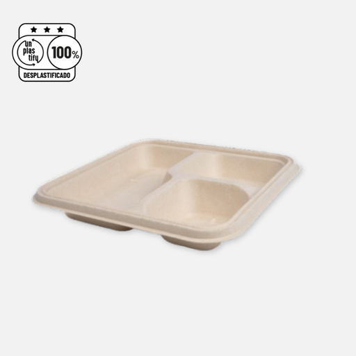 Bandeja con tres divisiones 850 ml 